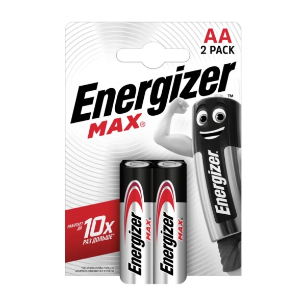 Батарейкa Energizer Max Alk E91, AA, BP2, 2 шт.